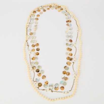 A Trio of Vintage Flapper Necklaces