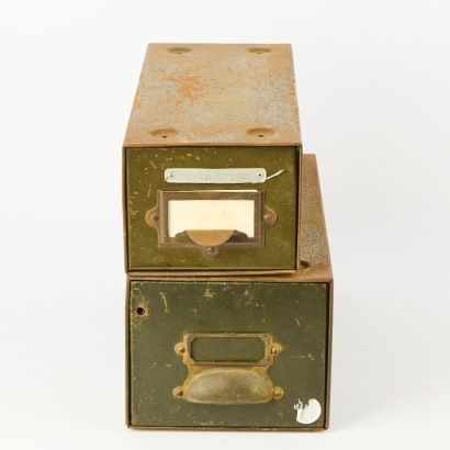 A Pair of Vintage Metal Filing Drawers