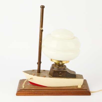 A Folk Art Boat Lamp