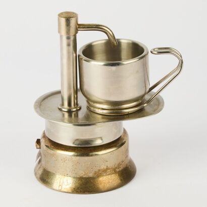 A Vintage Italian Stainless Steel Mocka Pot