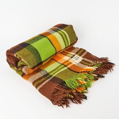 A Kaiapoi "Huia" Travel Rug Made at Kaiapoi Woollen Mills, Christchurch