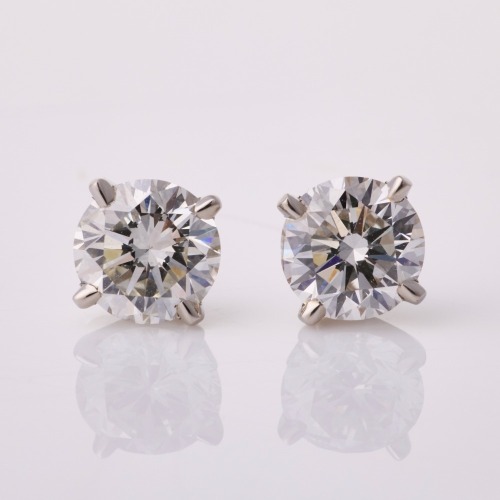 Partridge Jewellers, Platinum / 18ct White Gold, 2.11ct Diamond Stud Earrings - As New
