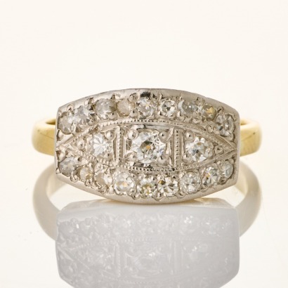 18ct Yellow Gold / Platinum, Refurbished Antique, .45ct Diamond Ring