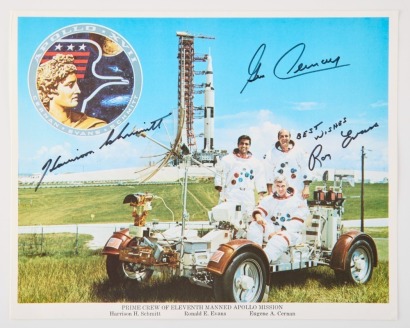 An Apollo 17 Photograph with Crew Signatures