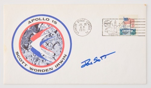 An Apollo 15 Launch Day Commemorative Cover Signed by D. Scott