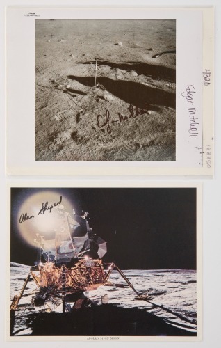 A lot of Moon Surface Photos Taken and Signed by Apollo 14 Crew