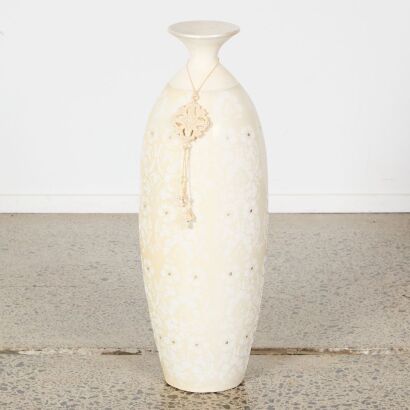 A White Ceramic Floral Vase