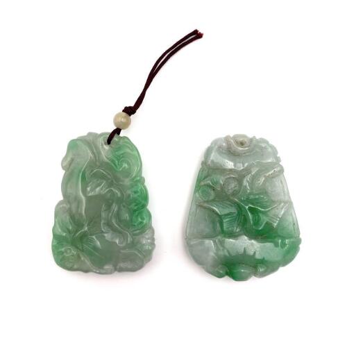 Two Chinese Style Jade Pendants