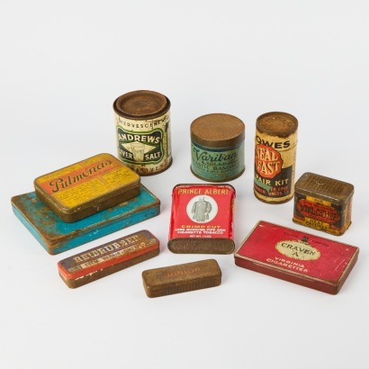 A Collection of Ten Vintage Tins