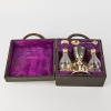 A Sterling silver travelling communion set, made by F. Osborne & Co Ltd, Ecclesiastical artists, 27 Eastcastle St, London W.L. c.1900s