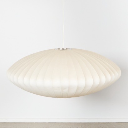 A George Nelson Style Large Saucer Pendant Light