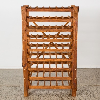 A 72 Bottle Cedar Floor Standing Wine Rack