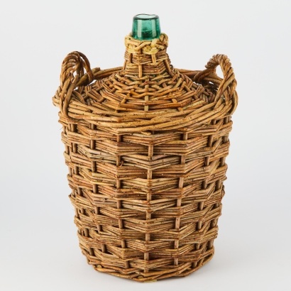 An Antique French Wicker Demijohn