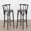 A Pair of Bentwood Bar Stools In Black