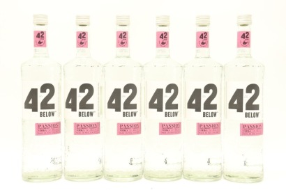 (6) 42 Below Passion Passionfruit Flavored Vodka, New Zealand, 1000ml, 40% ABV