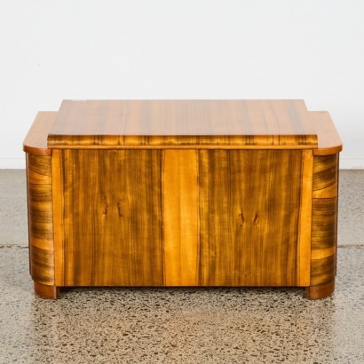 An Art Deco Walnut Blanket Box