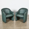 A Pair of Post Modern Leather Tub Chairs