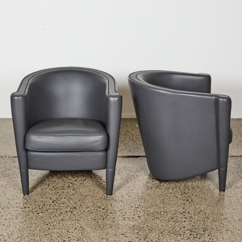 A Pair of Leather Armchairs Ritz Moroso