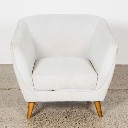 A Grey Occasional Mid Century Modern Armchair