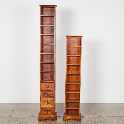 A Pair of Wooden Storage Units With Celtic Carving