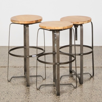 A Trio of Industrial Barstools