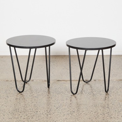 A Pair of Tripod Legged Side Tables