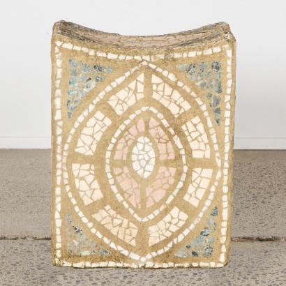 A Concrete Mosaic Garden Stool