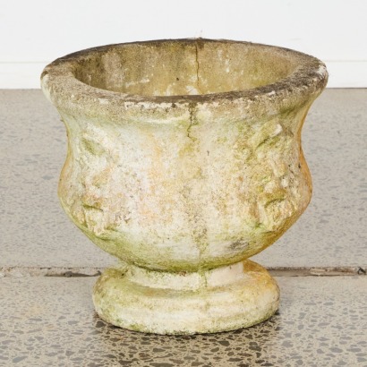 A Lion Relief Concrete Planter