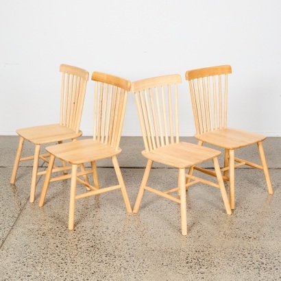 A Set of Four Ercol Style Spindle Back Chairs