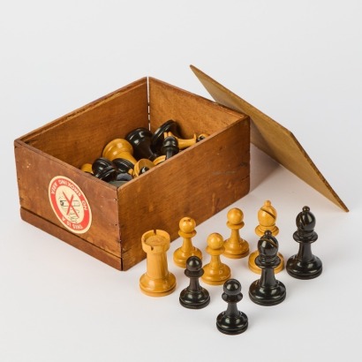A Vintage Wooden Chess Set
