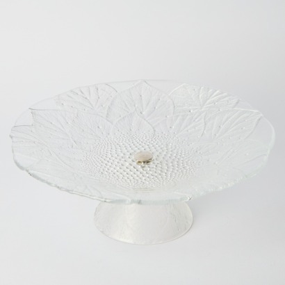 A Mikasa Dewdrop Crystal Cake Stand