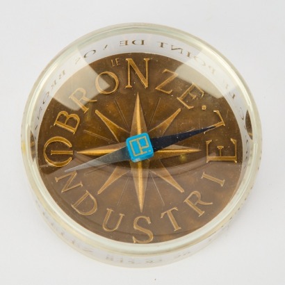 A French Bronze Base and Concave Lid Compass