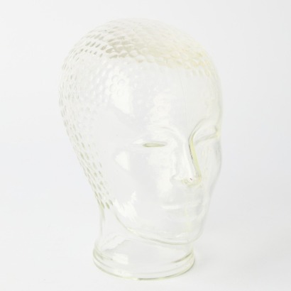 A Vintage Clear Glass Mannequin Head