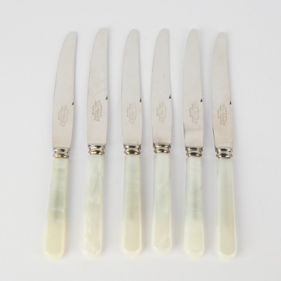 A Set of Six Sheffield Mother of Pearl Handled Knives