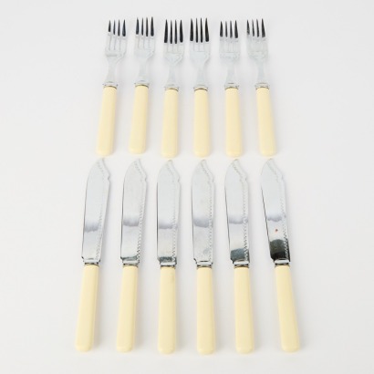 A Sheffield Six-Setting Knife and Fork Set