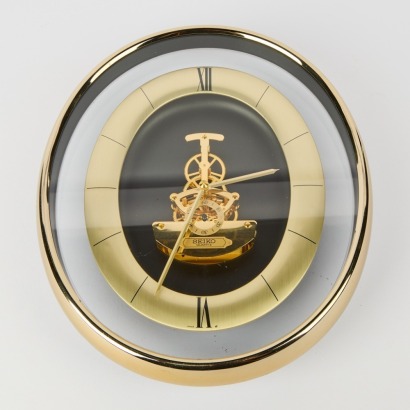 A Seiko Gold Coloured Wall Clock