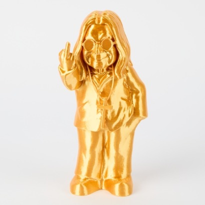 An Ozzy Osbourne Figure in Gold