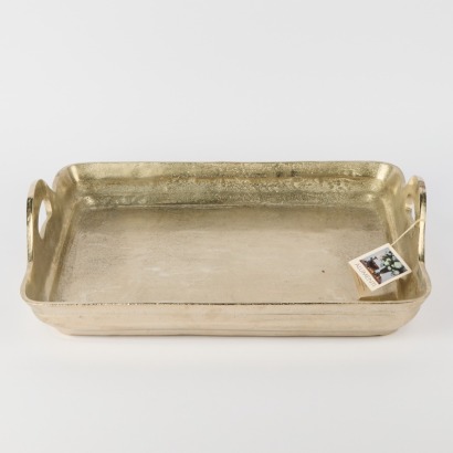 A Heavy Alumenti Silver Coloured Cast Aluminium Tray