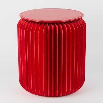 A Red Folding Paper Papillion Stool by Stooly