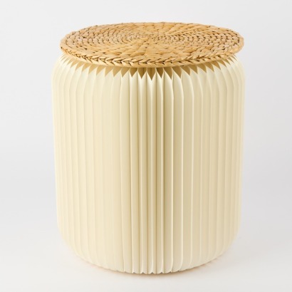 A White Folding Paper Papillion Stool by Stooly