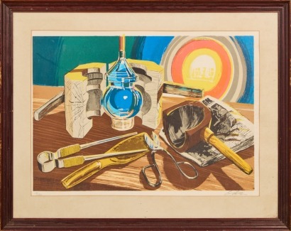 An Original Rosdala Glass Works Factory Screen Print, Sweden c.1970