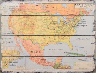 A Vintage Style Wall Hung Map