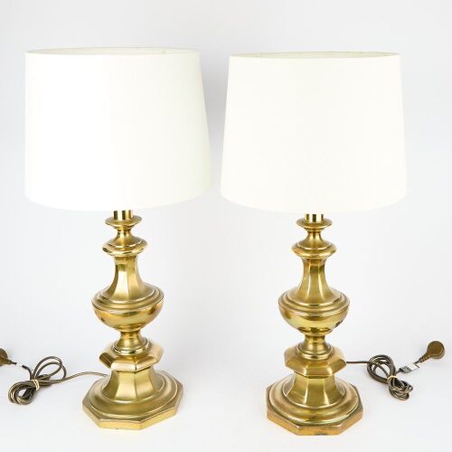 A Pair of Stiffel Brass Lamps USA
