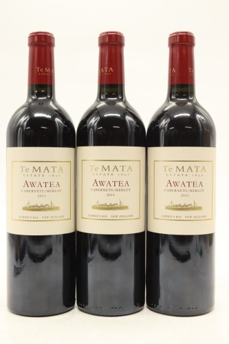 (3) 2013 Te Mata Estate 'Awatea' Cabernets Merlot, Hawke's Bay