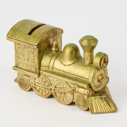 A Brass Train Money Box
