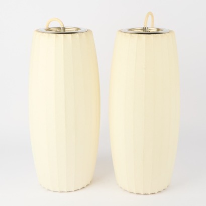 A Pair of George Nelson Style Cigar Pendant Lights
