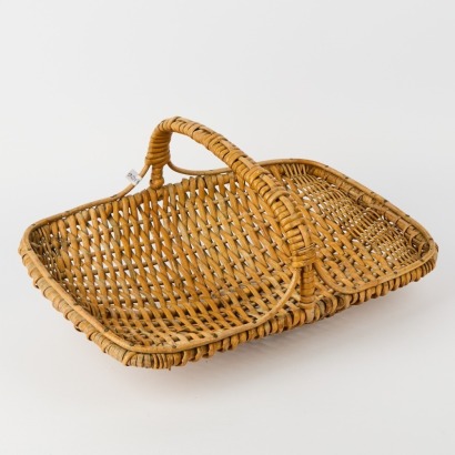 A Vintage Rattan Flower Basket