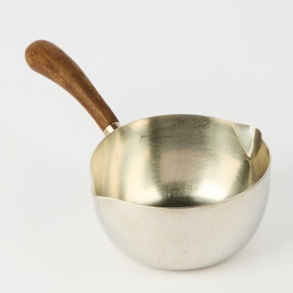 A Lundtofte Danish Stainless Steel And Teak Small Sauce Pot