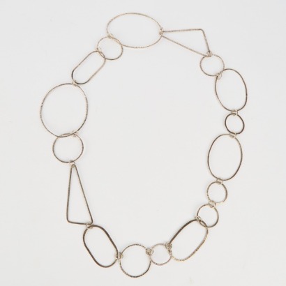 A Handmade Geometric Silver-Plated Necklace