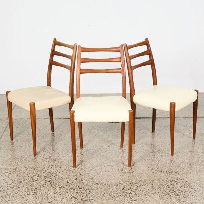 A Set of Three Fler 64 Mid-Century Ladderback Dining Chairs